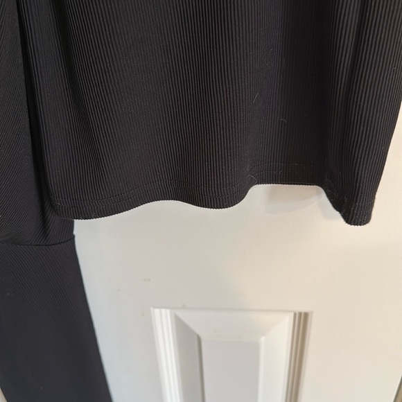 Women's Black Sleeveless jumpsuit - ribbed stretchy polyester - Picture 3 of 7